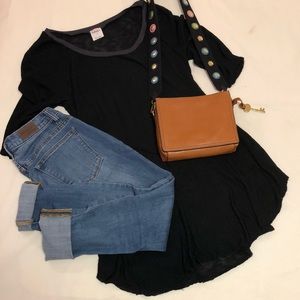 Free People Intimately Weekends Black Knit Top